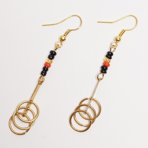 アフリカ 真鍮 & ビーズ ピアス No,600-37 アクセサリー アフリカン エスニック拍卖