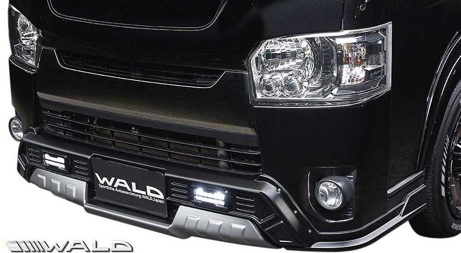【M’s】 200系 4型 5型 6型 7型 8型 ハイエース レジアスエース ナロー (H25.12-) WALD DESERT LINE フロントスポイラー ヴァルド バルド拍卖