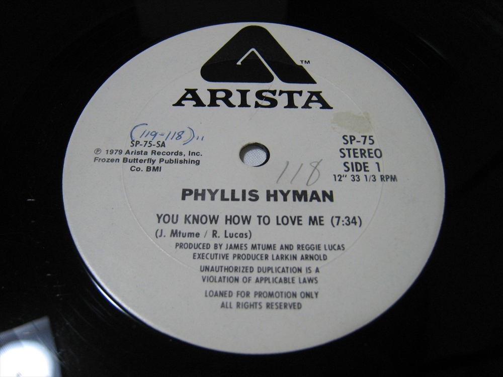 【12”】 PHYLLIS HYMAN / ●白プロモ● YOU KNOW HOW TO LOVE ME US盤 フィリス・ハイマン ハウ・トゥ・ラブ・ミー拍卖