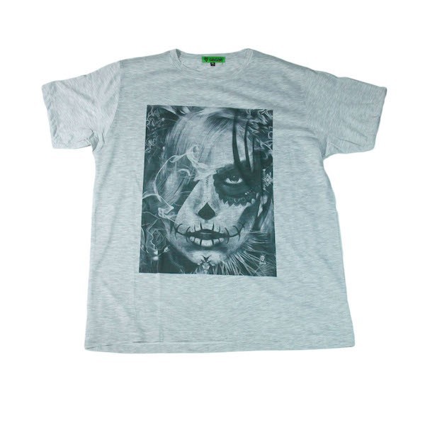 セクシーガール 髑髏メイク ドクロ おしゃれ ストリート系 デザインTシャツ おもしろTシャツ メンズTシャツ 半袖★M246XL拍卖