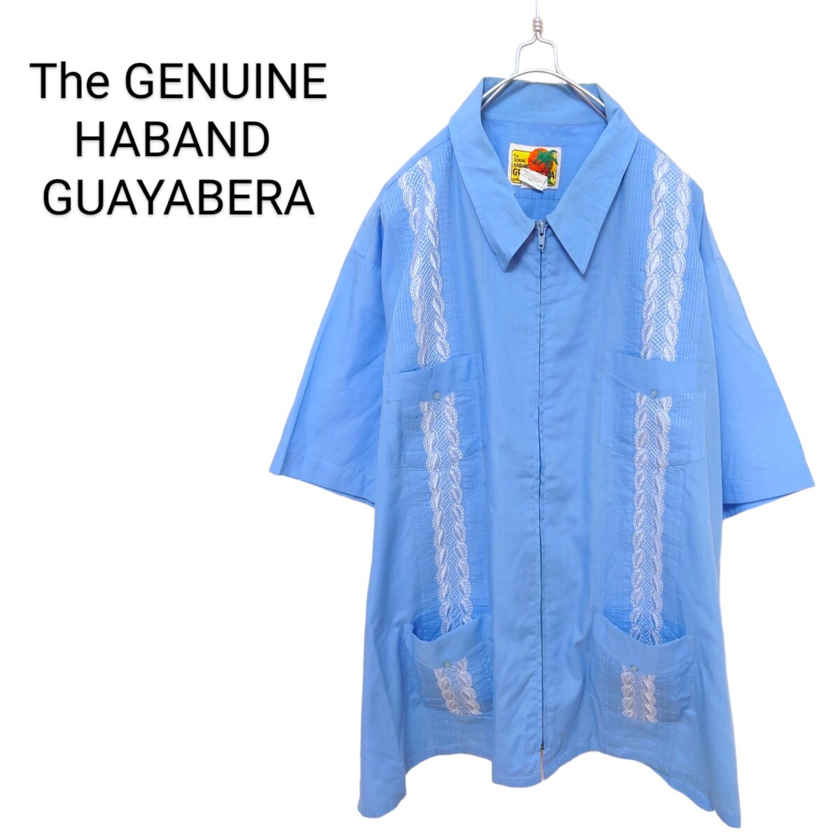 【GUAYABERA】ジップアップ 刺繍入りキューバシャツ A-1802拍卖