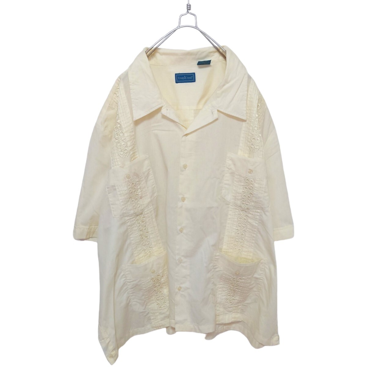 【TropiCool】刺繍入り キューバシャツ S-474拍卖