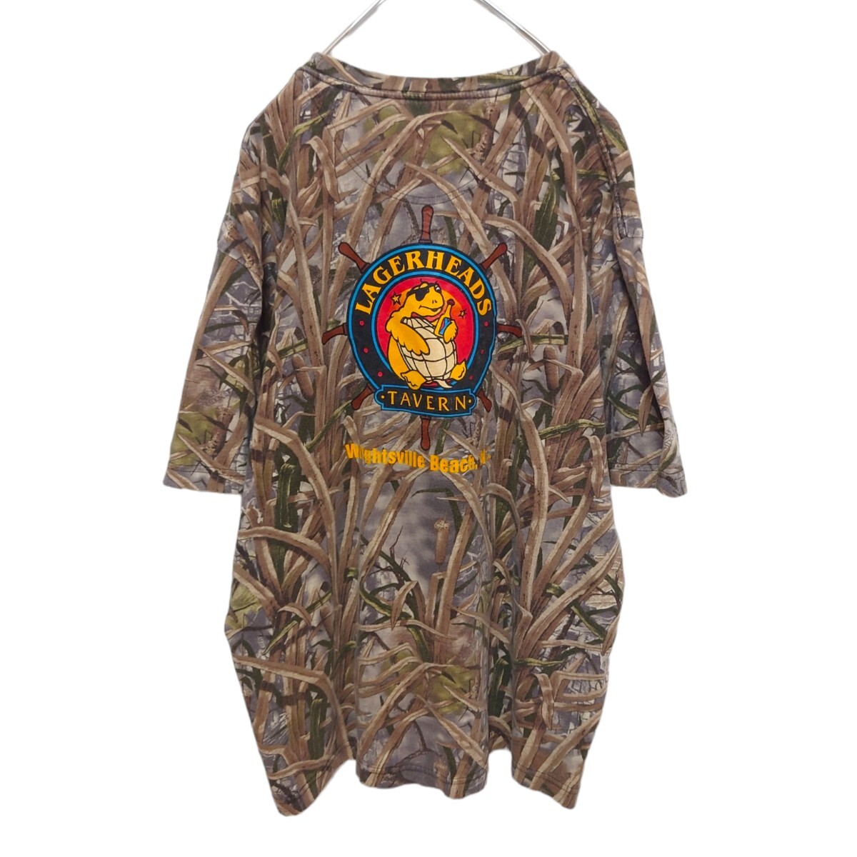 【CODE FIVE】企業ロゴ ハンティング バックプリント リアルツリーカモ Tシャツ LAGER HEADS TAVERN タートル S-548拍卖