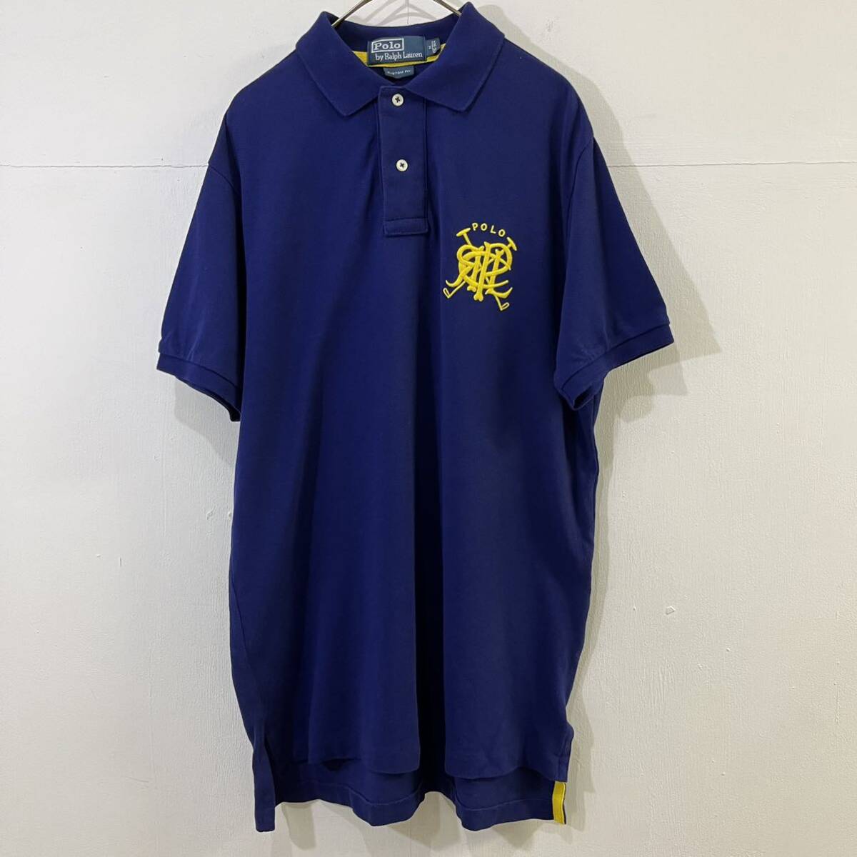 POLO by RALPH LAUREN 鹿の子ニットポロシャツ 半袖ポロシャツ 刺繍ロゴ デカロゴ ポロバイラルフローレン【レターパックプラス郵送可】M拍卖