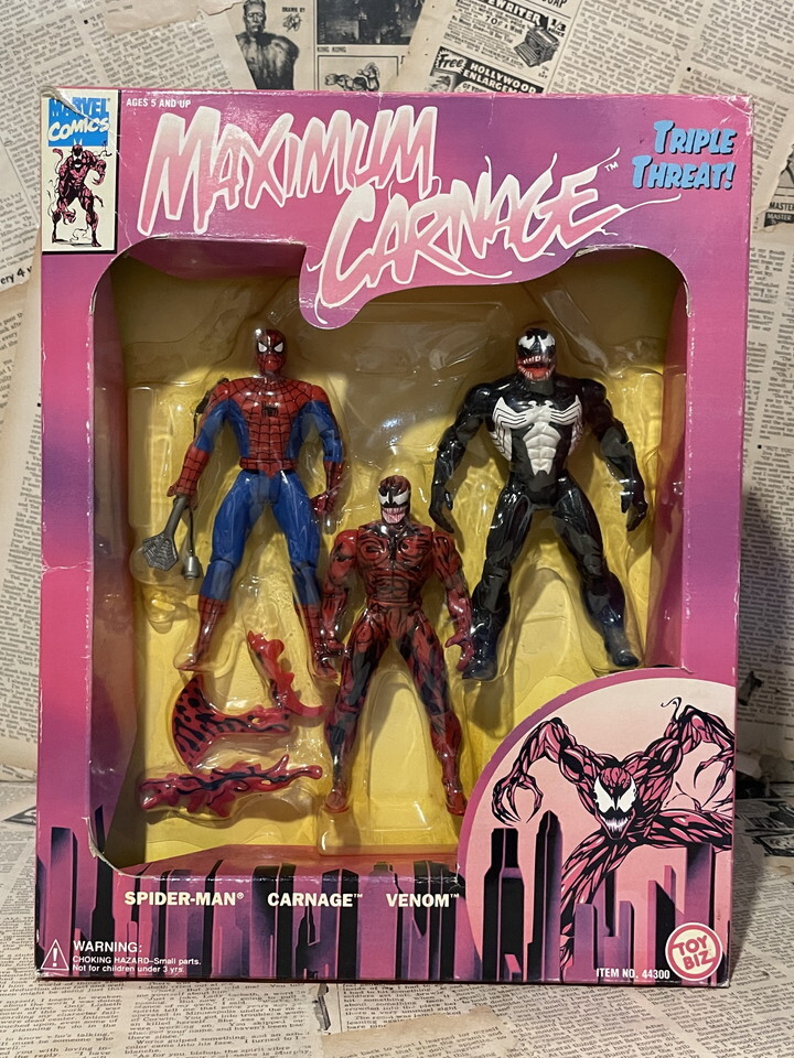 ☆1990年代/マキシマムカーネイジ/フィギュアセット/即決ビンテージTOYBIZ/Maximum Carnage/Action Figure(Triple Threat/MIB) MA-256拍卖