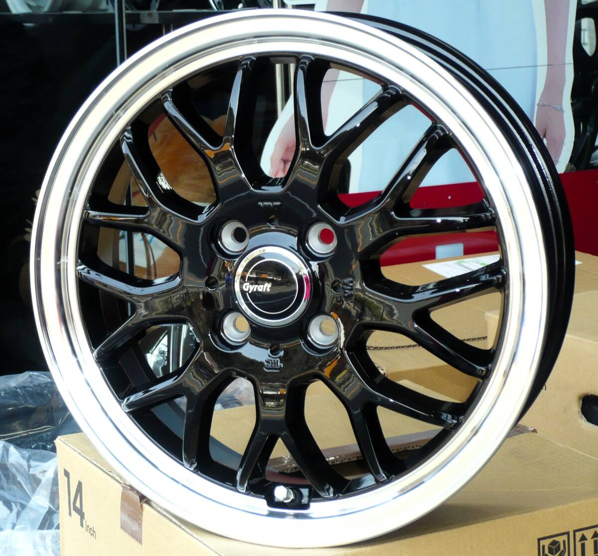 税込! MR52S/MR92S系 ハスラー用アルミホイール 「GYRAFT-9M」BK 新品1台分拍卖