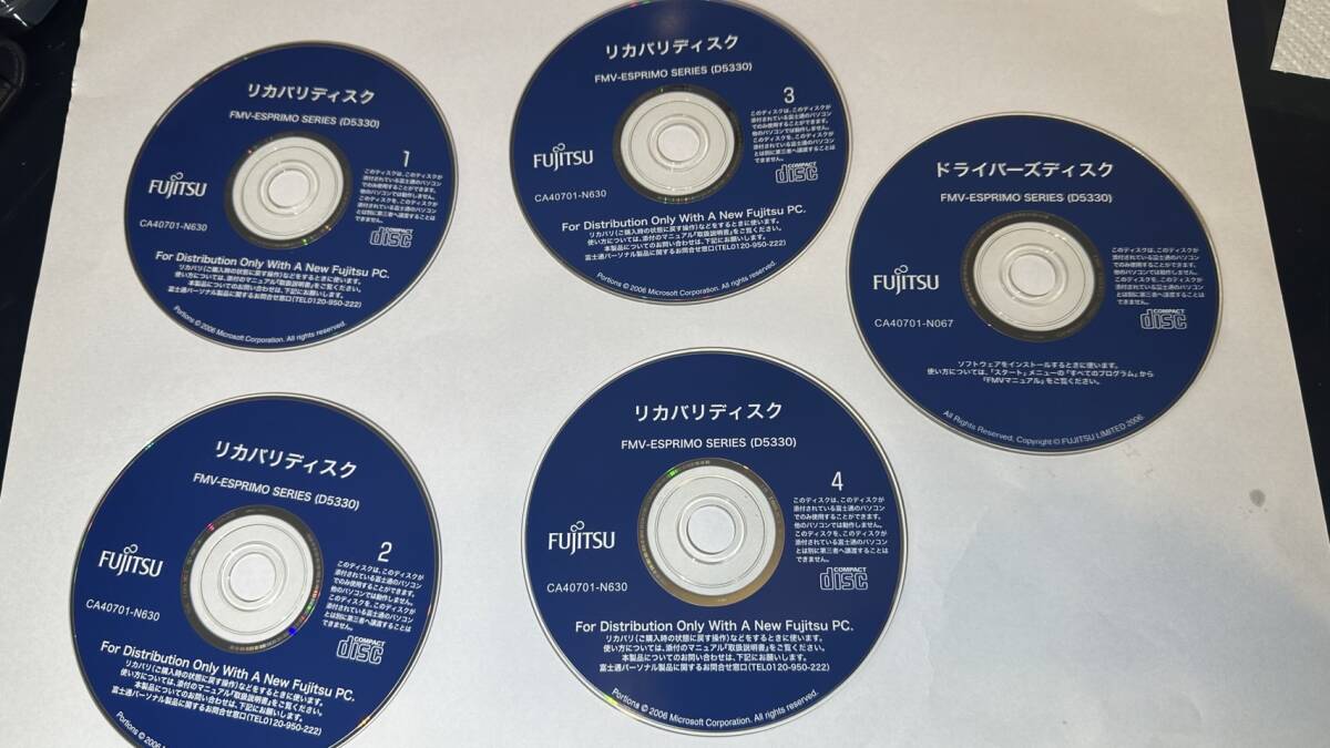 ※2 FMV-ESPRIMO SERIES(d5330) CA40701-N630 リカバリディスク ドライバーズディスク CA40701-N067 送料無料拍卖