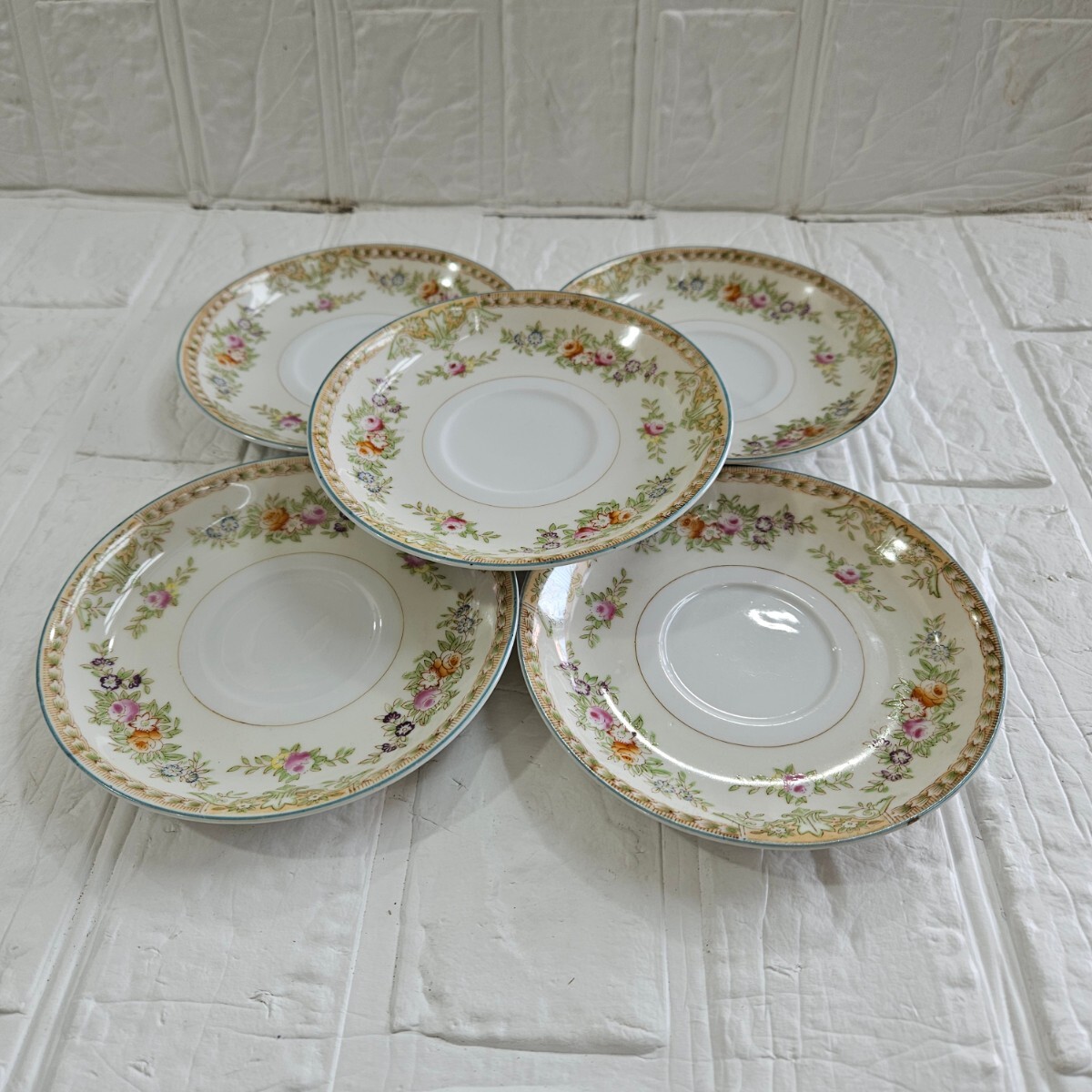 【美品】 ソーサー 食器 花柄 5枚 中古 お皿 コレクション 拍卖