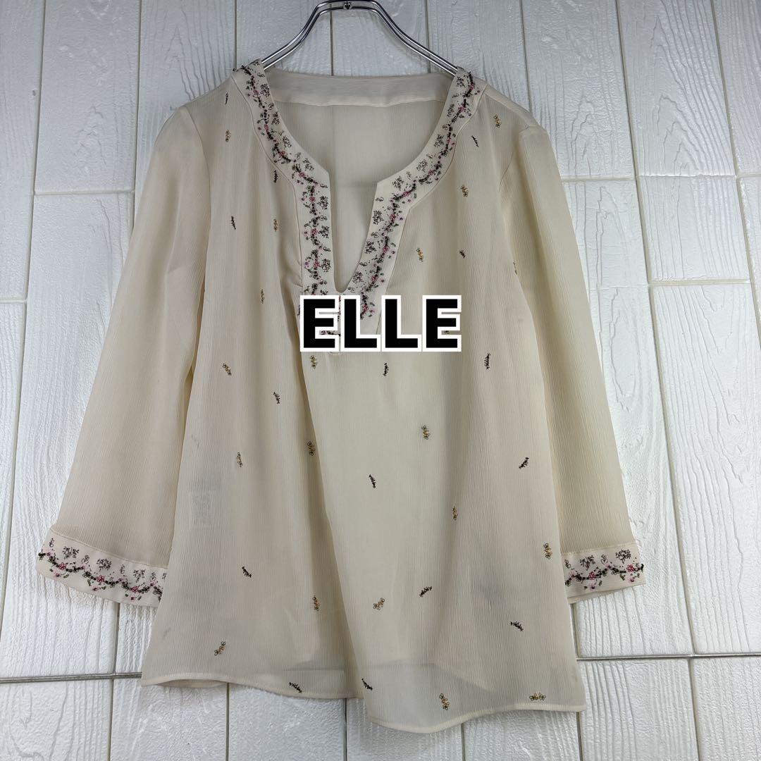 ELLE サイドファスナー レディースブラウス サイズ38(M)拍卖