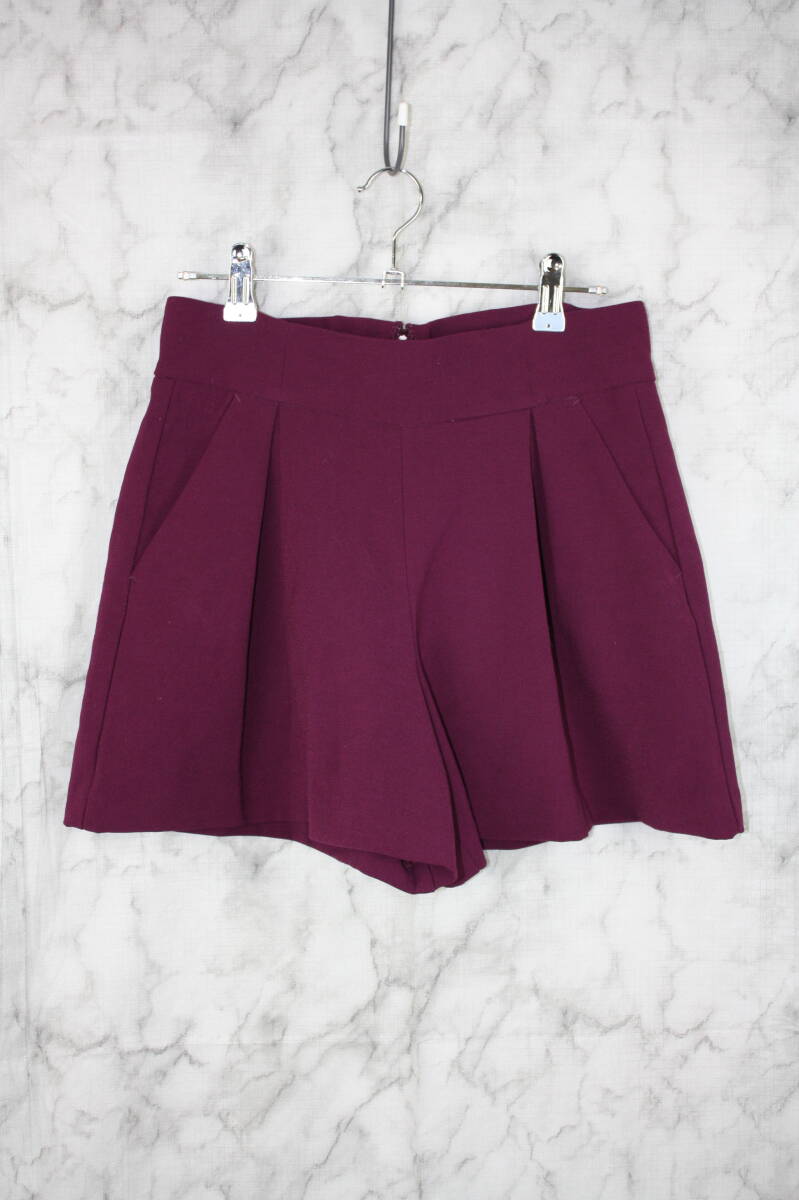 レディース キュロット ショートパンツ パープル Mサイズ拍卖