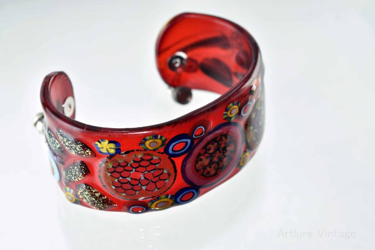ガラスのブレスレット 、バングル bracelet, bangle ( 11549-497)  ガラス工芸家の創作した一点物のガラスのアクセサリー。拍卖