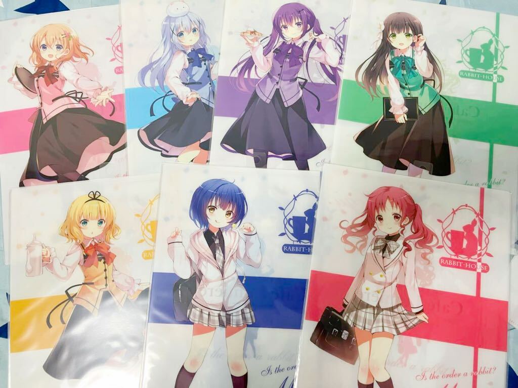 7枚セット【ご注文はうさぎですか?展】ごちうさ展 凱旋 クリアファイル / ココア チノ リゼ 千夜 シャロ マヤ メグ拍卖
