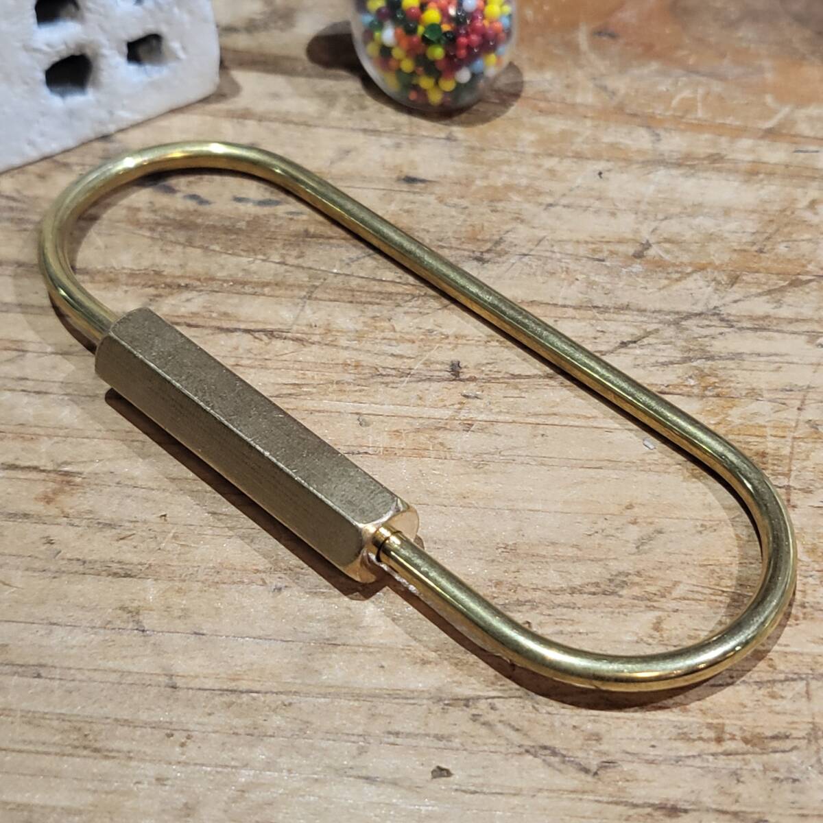 レザークラフト 真鍮 Brass リング キーホルダー タイプE拍卖