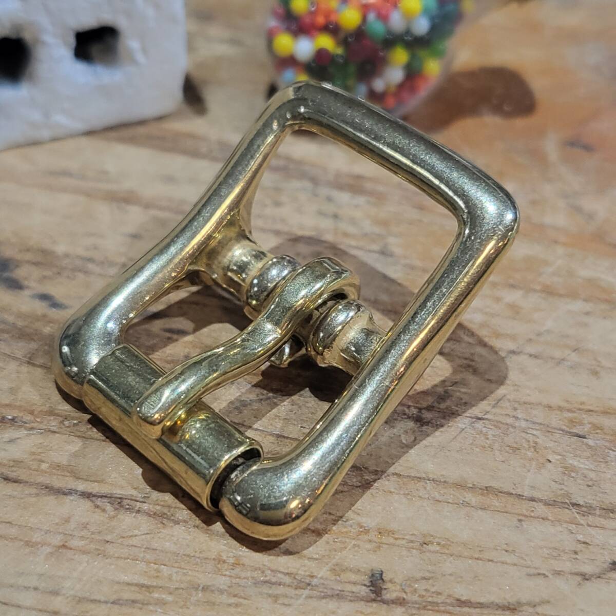レザークラフト 真鍮 Brass ベルトバックル タイプB●内径16mm拍卖