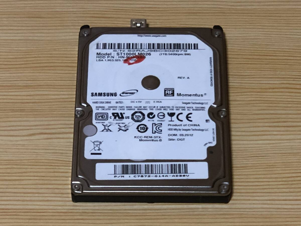 希少品? Samsung 1TB st1000lm026 597回 40時間 動作未確認 2.5インチ PCパーツ パソコン 基板 部品取り拍卖