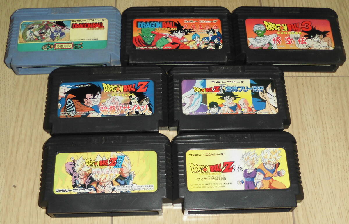 FC ドラゴンボールⅠ~Ⅲ&ドラゴンボールZⅠ~Ⅲ+外伝 全7本セット ファミコンソフト バンダイ拍卖