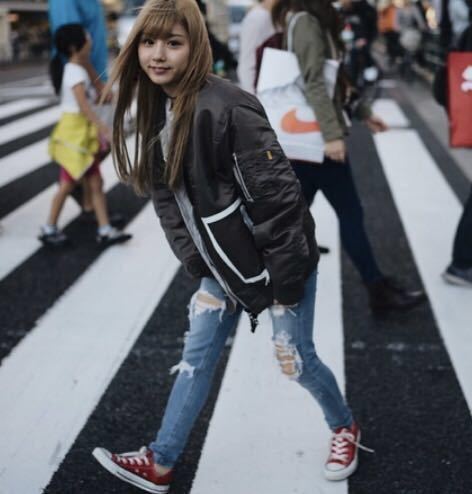 新品未使用FRJ020サイズL【#FR2 MA-1ブラック】男女兼用 エフアールツー にょみ能見真優華あいにょん 大塚愛里 はカーキを着用しています拍卖