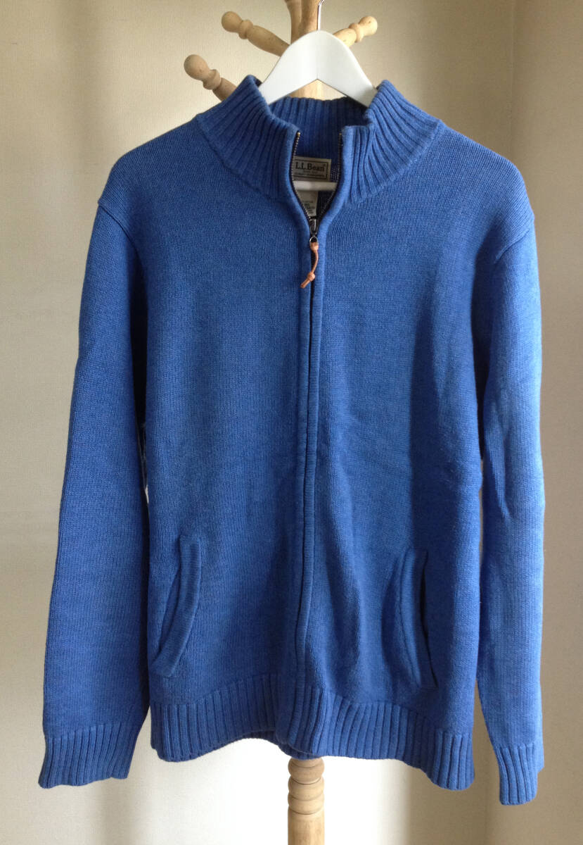 LLBEAN エルエルビーン ジップニットセーター 100%コットン 美品 LーXL拍卖