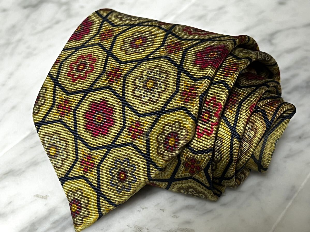 999円~ Paul Stuart ネクタイ イエロー ベージュ系 ネイビー 花柄拍卖