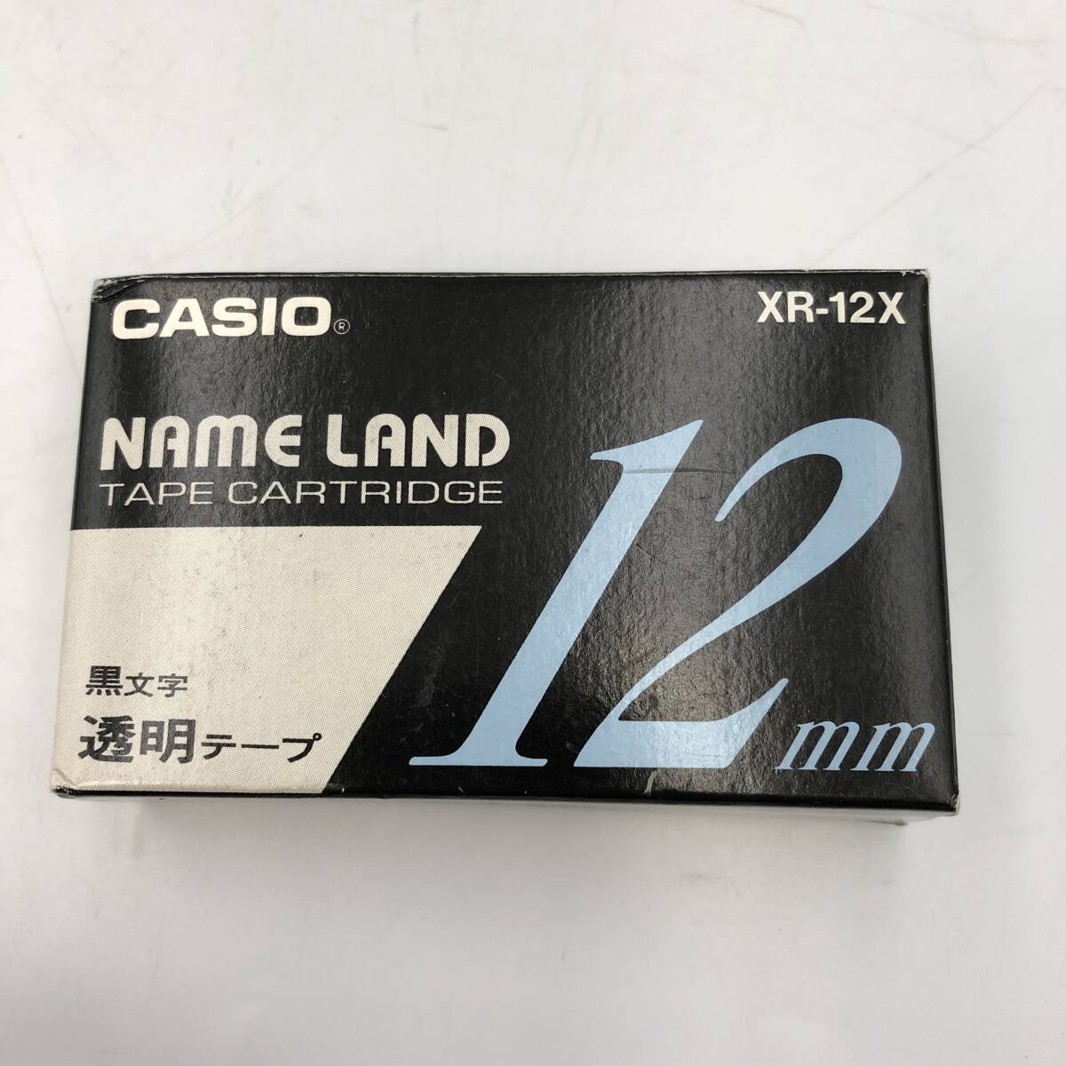 未使用品【CASIO Name Land】Tape Cartridge ネームランド テープカートリッジ 黒文字透明テープ 12mm XR-12X拍卖