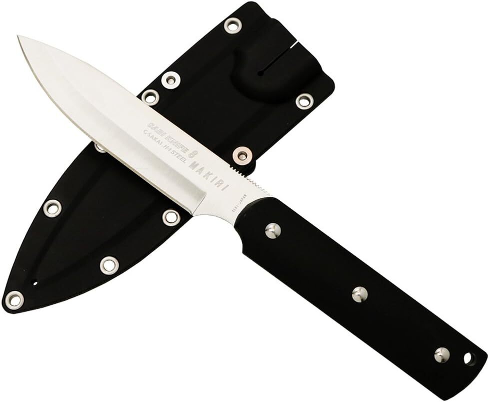 サバイバルナイフ 日本製 ジーサカイ G SAKAI 11524 サビナイフ 8 マキリスポーツ 黒 直刃 釣り 魚 フィッシング アウトドア拍卖