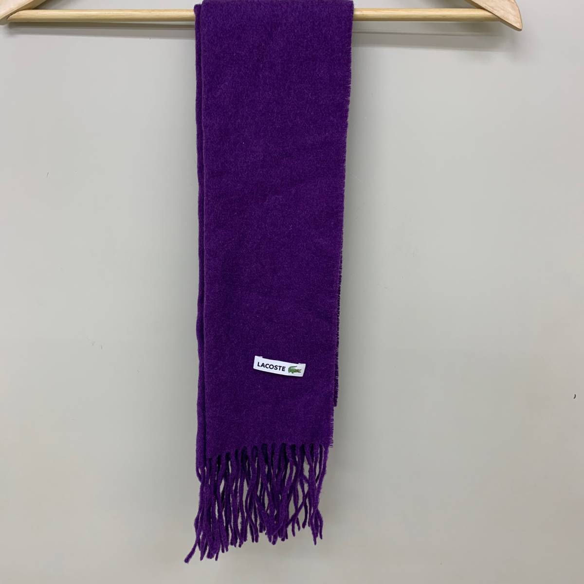 ラコステ マフラー パープル 約28×152【ITO690】 ■拍卖