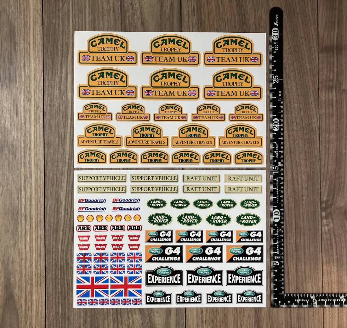 送料無料 RC Rock CAMEL TROPHY 4WD キャメル ステッカー デカール セット 210mm x 297mm拍卖