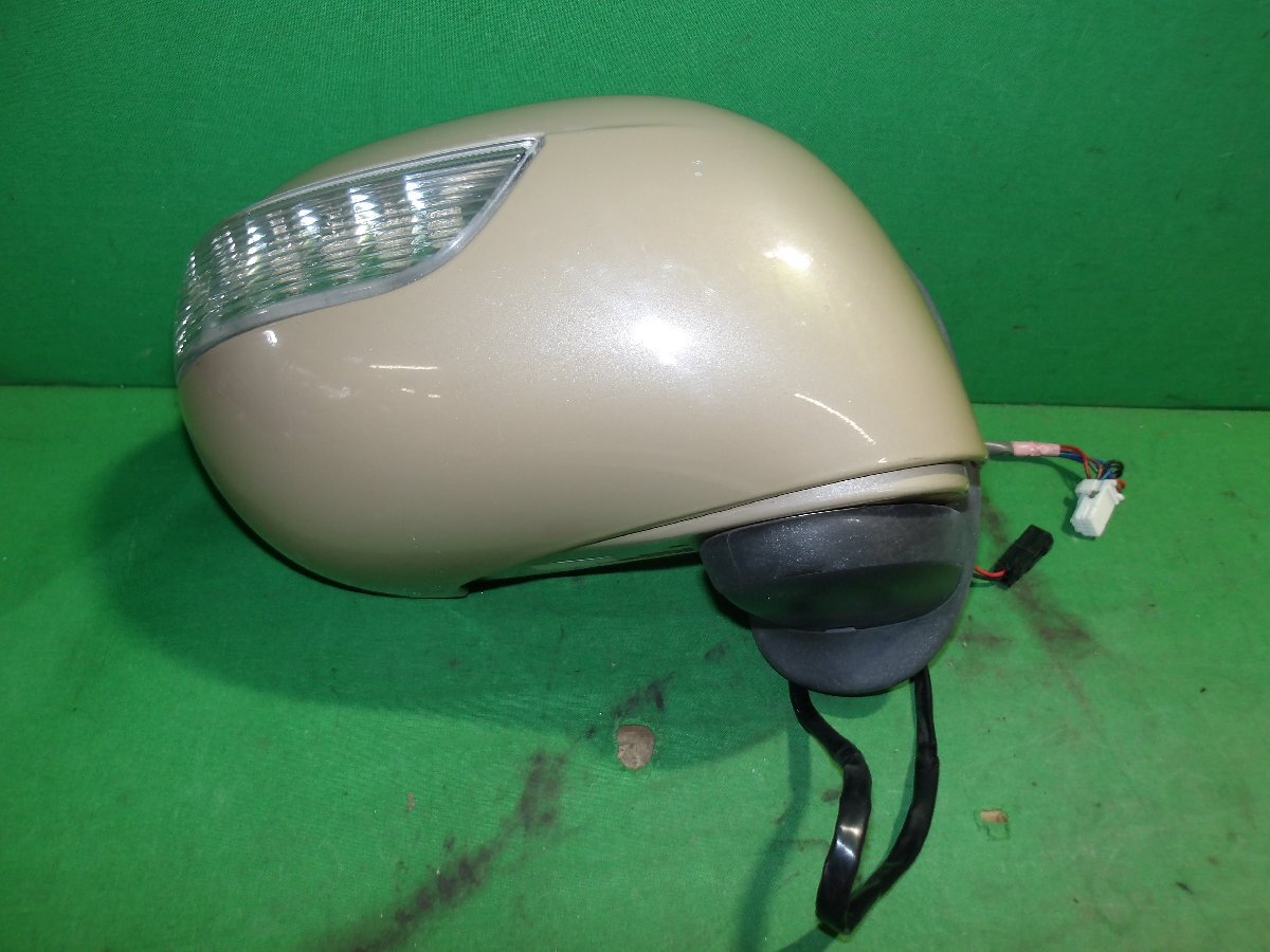 【C】日産 キューブ NZ12/Z12 純正 右ドアミラー 電動格納 ヒーター付 ターンカバー付 7P 2P ベージュ/CAD拍卖