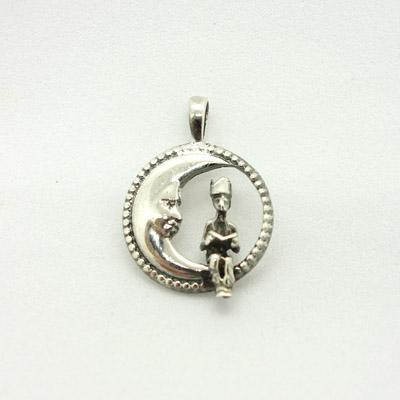 ☆SV925 銀製 星の王子さま 新月と満月 ペンダントトップ ☆【ヘッド】拍卖