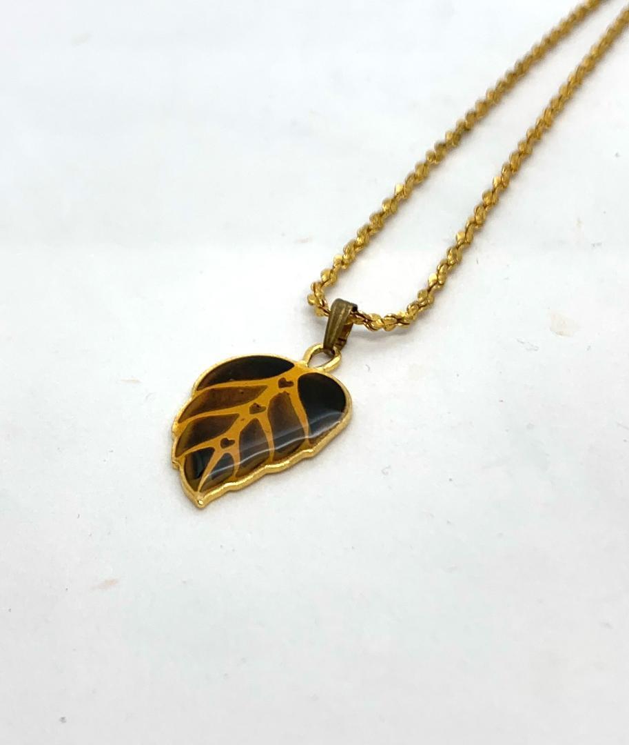 ★イミテーションネックレス★リーフモチーフネックレス【中古】【送料無料】拍卖