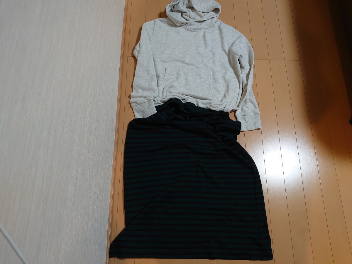 リブインコンフォート パーカートレーナーワンピース LL グレー 大きいサイズ新品未使用自宅保管肩幅41脇下110丈148センチチュニック拍卖