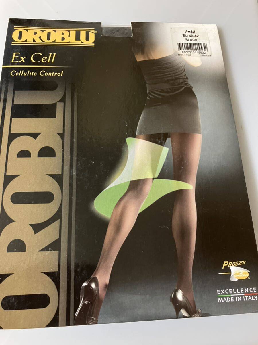 【送料無料】 OROBLU ex cell cellulite control M 40-42 BLACK 80デニール 着圧タイツ 黒 ブラック tights コンプレッション オロブル拍卖