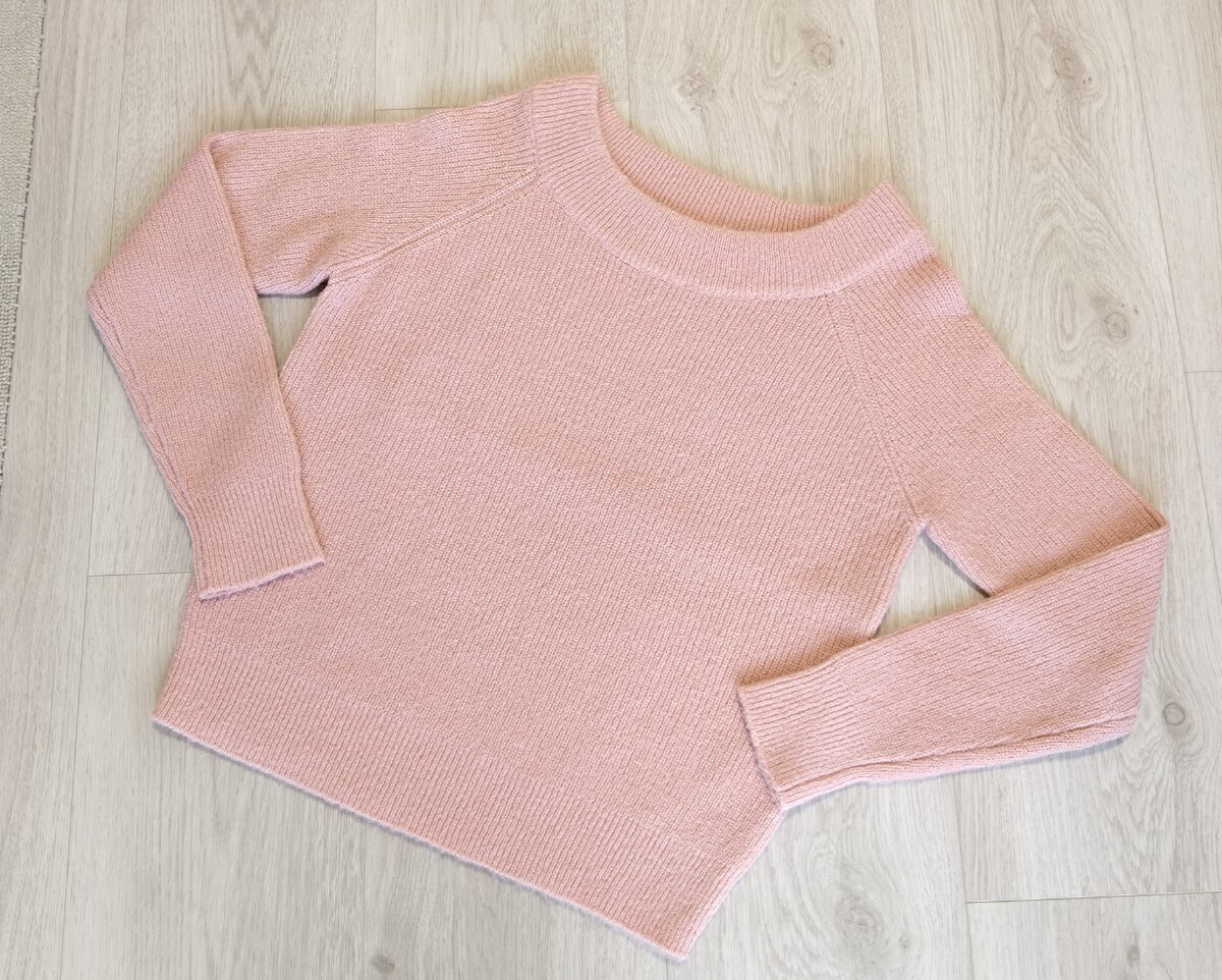 美品★ナチュラルビューティーベーシック★モヘアニット★くすみピンク/セーター/NBB/サンエーインターナショナル拍卖