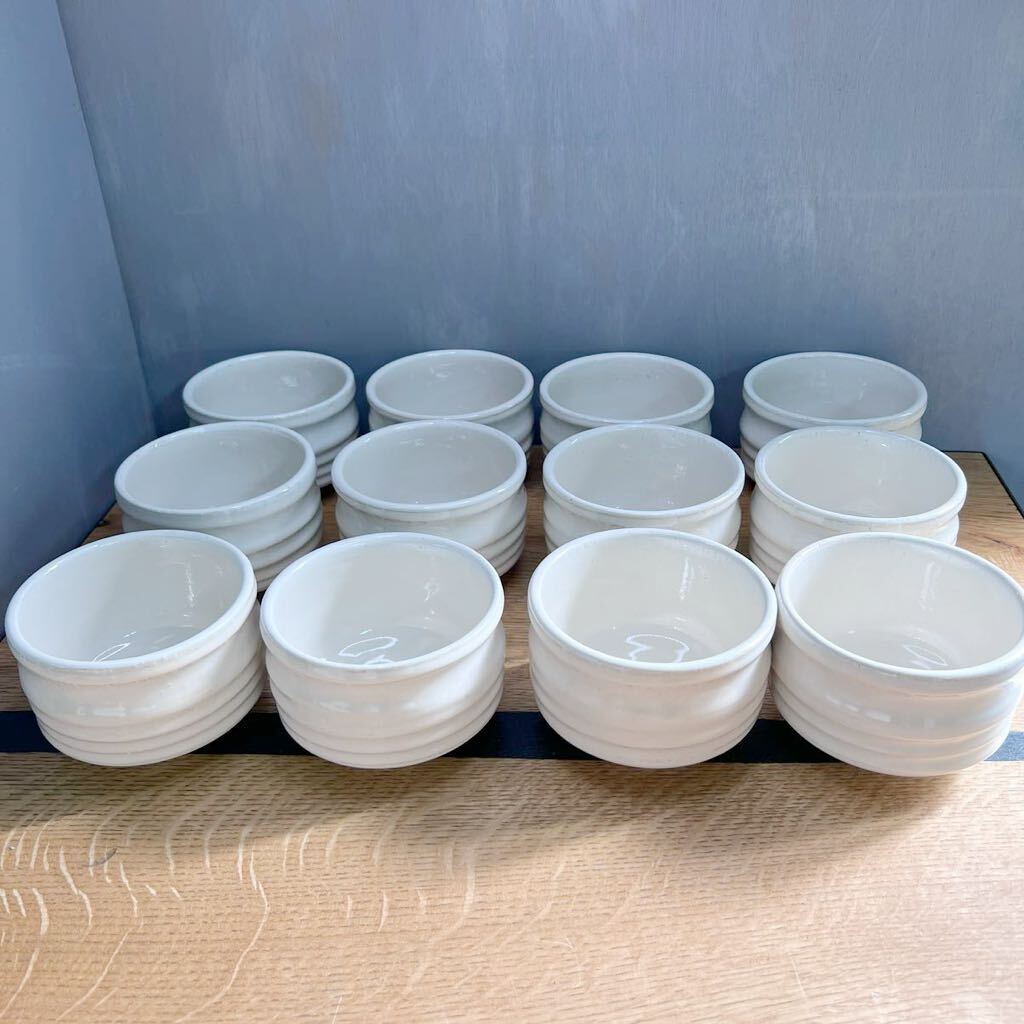 抹茶椀 12客セット 陶器 白萩 日本製 業務用 食器 中古 飲食店拍卖