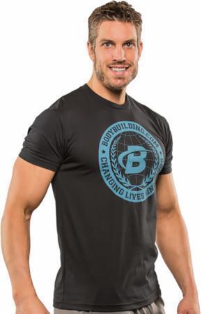 【正規品/送料無料】 BODYBUILDING.com ボディビルディングドットコム B スウッシュ Tシャツ USサイズ:M ダークグレー ★ ジムウェア拍卖
