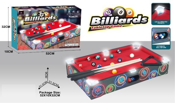 【ご家庭で本格的ビリヤード】卓上 LED付 ミニ ビリヤードセット ☆テーブルビリヤードセット拍卖