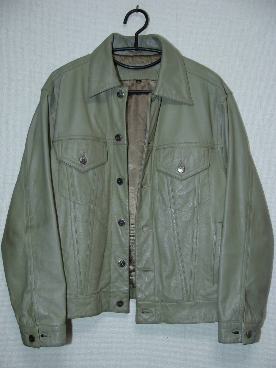 GIANNI VALENTINO ジャンニ ヴァレンティノ ◇ 牛 皮 革 レザー 3rd 型 ジャケット ブルゾン ◇ バレンチノ拍卖