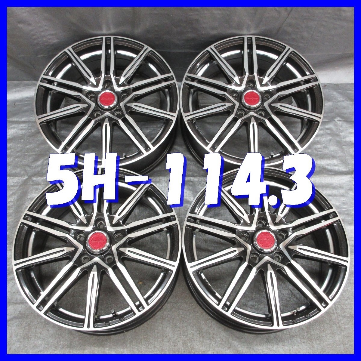 □送料無料 A2■ Euro Sport ■ 17×6.5J+52 ■ 5H PCD114.3 ■ φ73 ◇ 4本 ◇ ブラックメタリック/ポリッシュ系 1ピース/スポーク拍卖