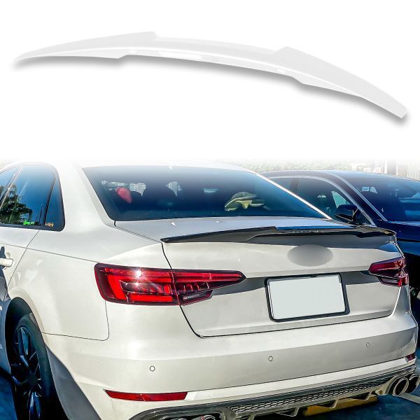 純正色塗装済 ABS製 トランクスポイラー アウディ用 A4 B9 Vタイプ ポン付け カラーコード:LY9C QTS-51081拍卖