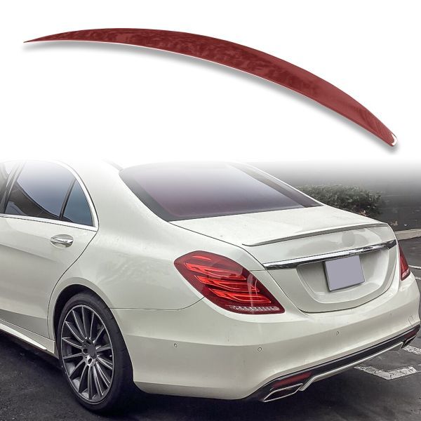 純正色塗装 ABS製 トランクスポイラー メルセデスベンツ用 Sクラス W222用 Aタイプ ポン付け カラーコード: 897 QTS-27932拍卖