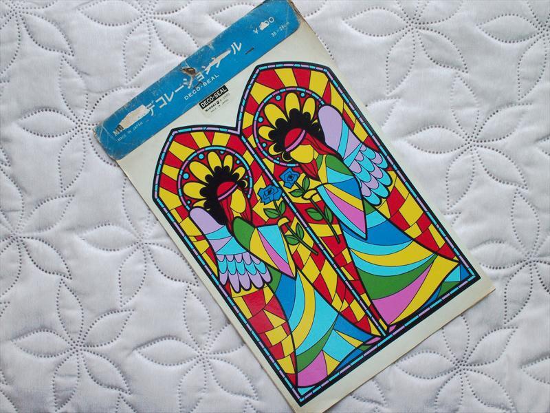 レトロインテリア雑貨*デコレーションシール・ステンドグラス(天使)☆装飾デコ模様替えディスプレイ拍卖