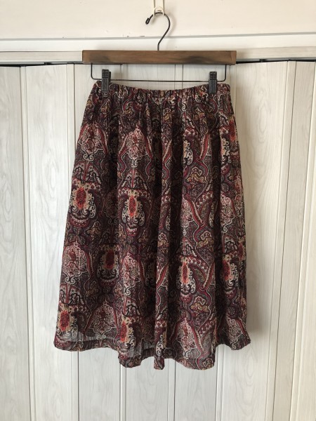 ◆Talsos/オリエンタル柄のシフォン調ロングスカート/ペチコート付き◆n2拍卖