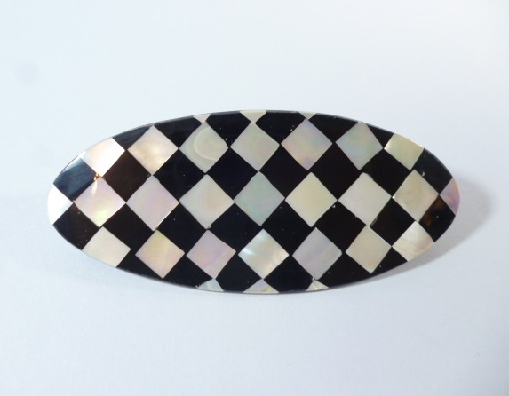 ф シェル象嵌 モザイク バレッタ ф シェル 象嵌拍卖