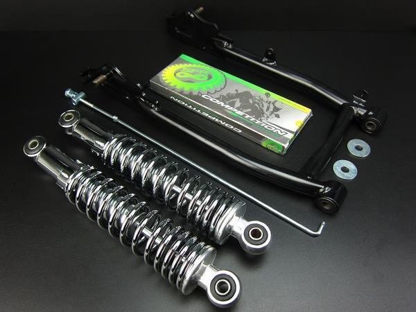 10cmロングスイングアーム/ブラック&280mmリアショック/メッキ&チェーン モンキー/ゴリラ拍卖