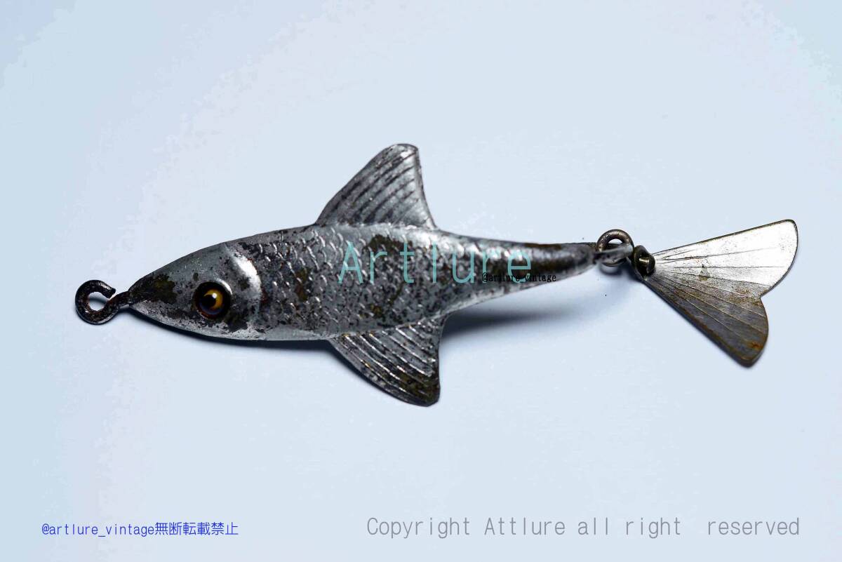 FRED ARBOGAST AKRON OH.USA #3 glass eyes(4375-129)VINTAGE RARE METAL LURE, 希少蒐集家向けヴィンテージメタルルアー、オールドルアー拍卖