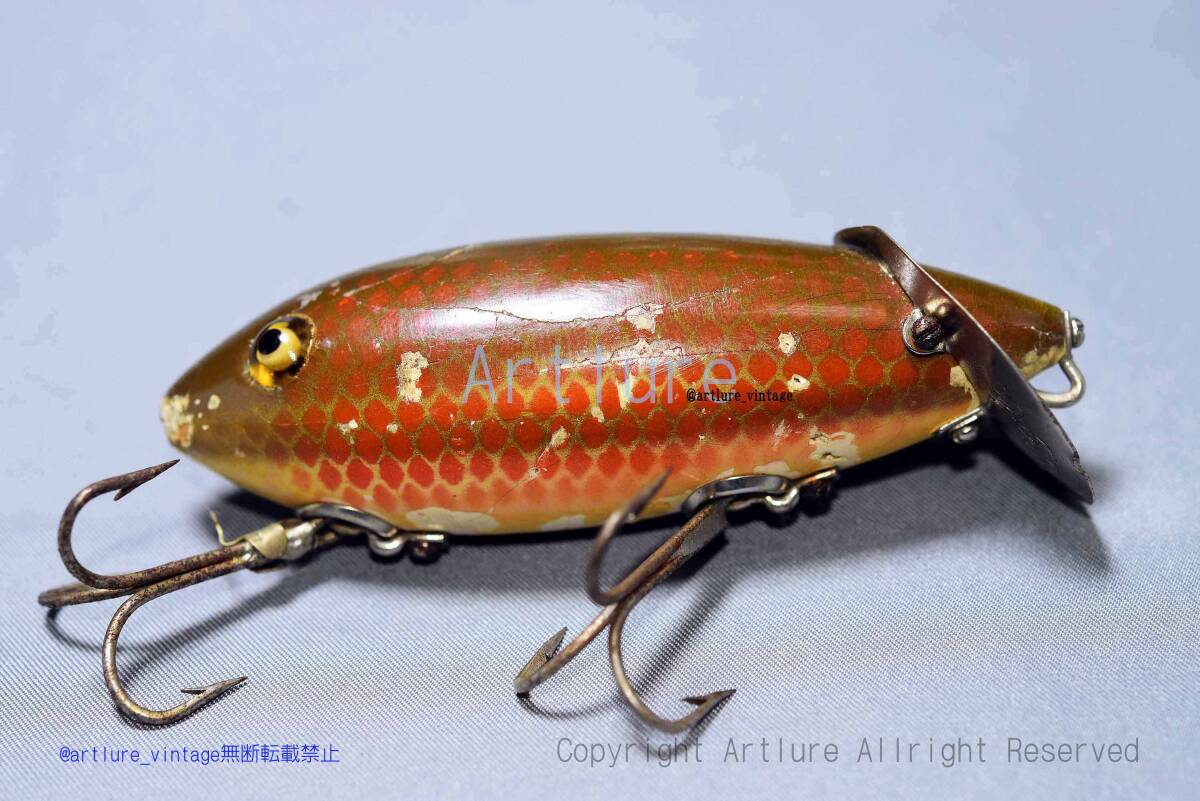 VINTAGE WOODEN LURE HEDDON baby CRAB WIGGLER #1900(8272-58 )USA MADE #OLDLURE #ARTLURE_VINTAGE #ヴィンテージルアー拍卖