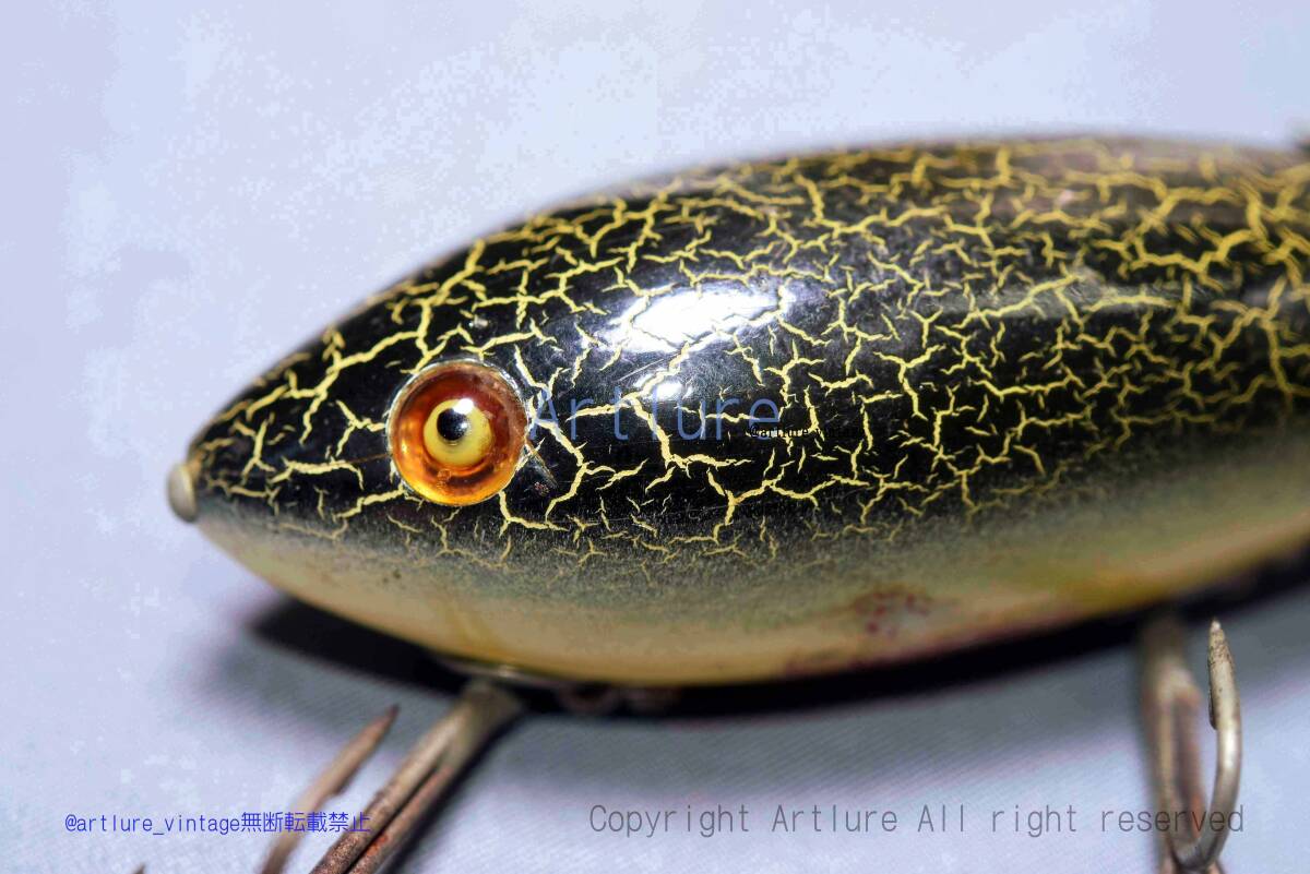 VINTAGE WOODEN LURE HEDDON baby crab wiggler ( 8260-62)USA MADE #OLDLURE #ARTLURE_VINTAGE #ヴィンテージルアー拍卖