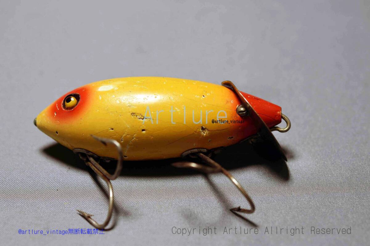 VINTAGE WOODEN LURE HEDDON baby crab wiggler ( 8262-58)USA MADE #OLDLURE #ARTLURE_VINTAGE #ヴィンテージルアー拍卖