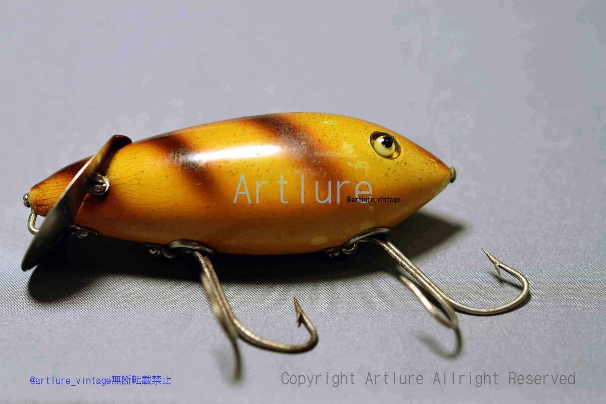VINTAGE WOODEN LURE HEDDON baby crab wiggler ( 8265-58)USA MADE #OLDLURE #ARTLURE_VINTAGE #ヴィンテージルアー拍卖