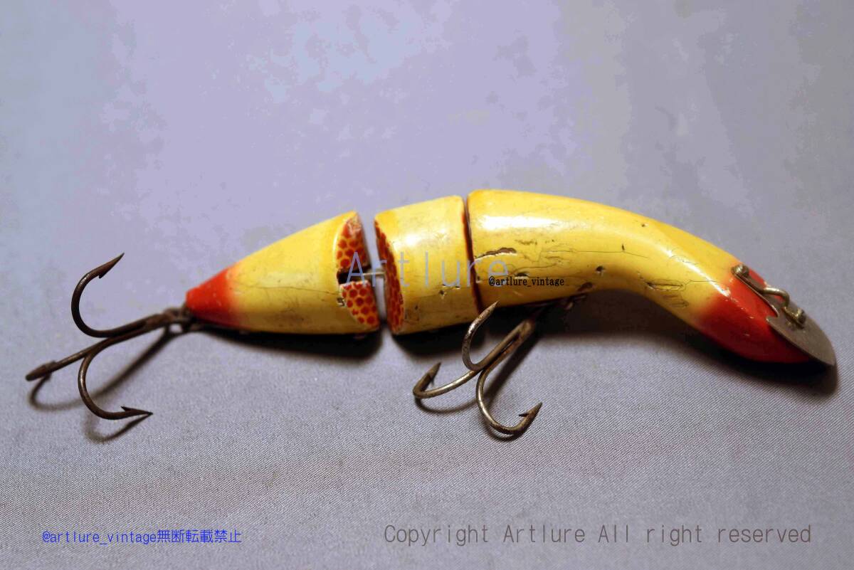 VINTAGE WOODEN LURE HEDDON GAME FISHER #5500 3/4OZ 4 3/4" C1923(8238-61 )USA MADE #OLDLURE #ARTLURE_VINTAGE #ヴィンテージ拍卖